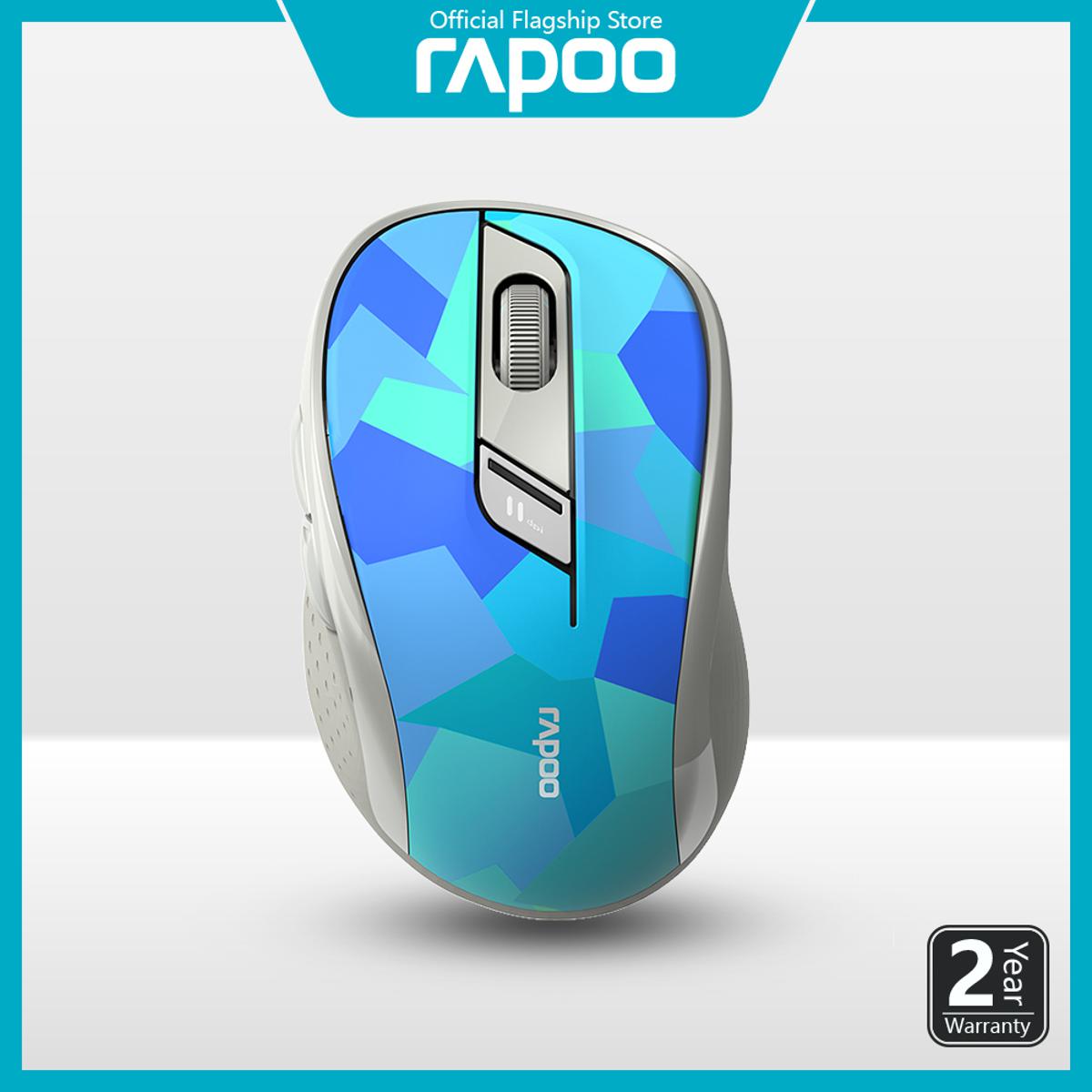 Rapoo M500 Slient Multi-mode Wireless Mouse with 3 wireless connection modes Adjustable 1600DPI Silent click Up to 12 months battery life. 