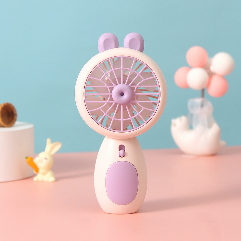 USB Rechargeable Mini Fan Cartoon Flower Handheld Air Cooler Portable