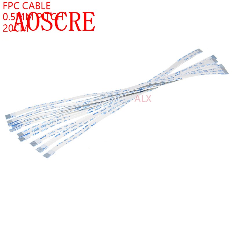 10PCS FPC Ribbon Flexible Flat CABLE PITCH 0.5MM 200MM A-Type 4P 6P 8P 10P 12P 16P 20P 30P 40P FFC WIRE 6/10/12/16/20/30/40 pin. 