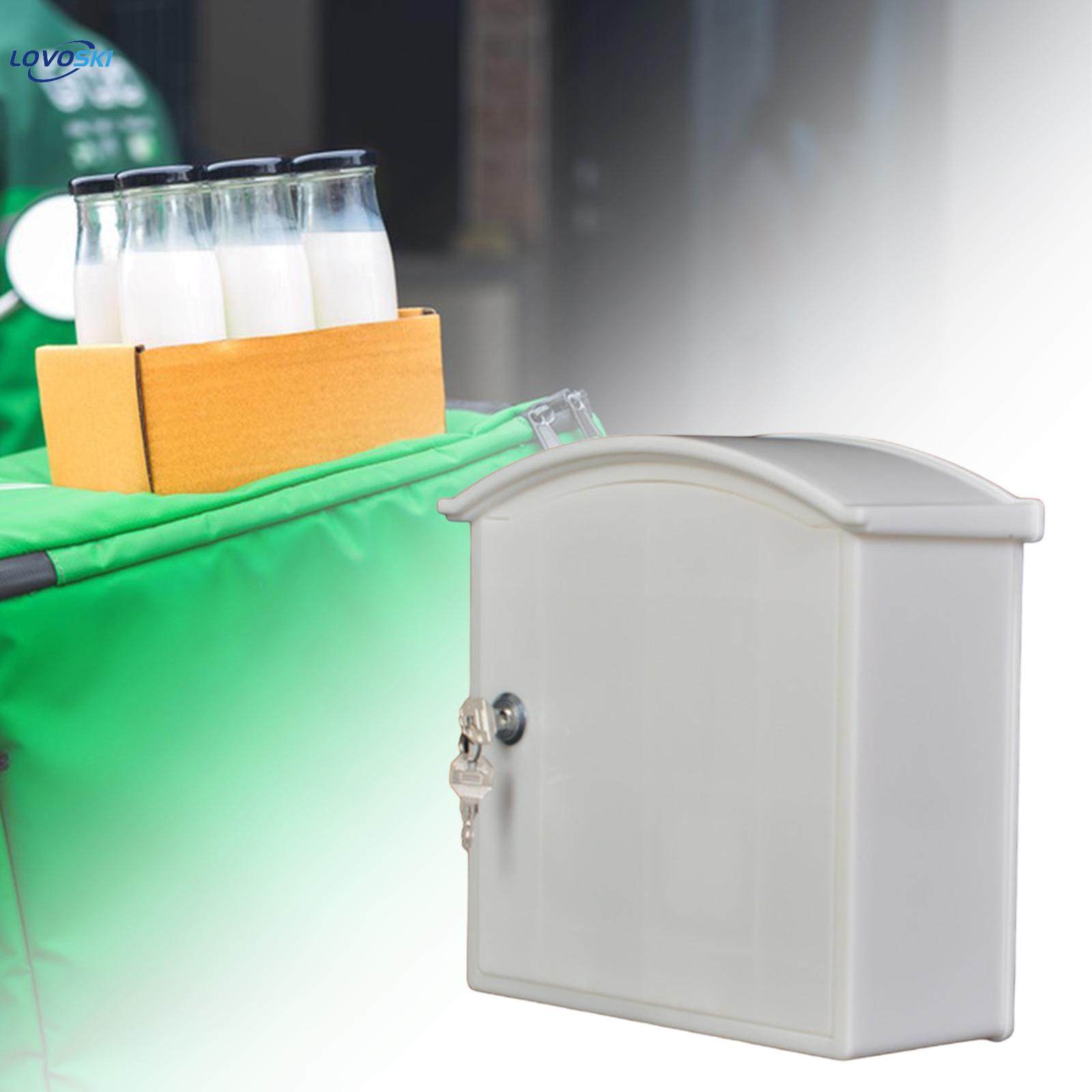Wall Mounted Milk Box with Lock Tool Box Practical Mailbox Lightweight Milk Crate for Cafe Household. 
