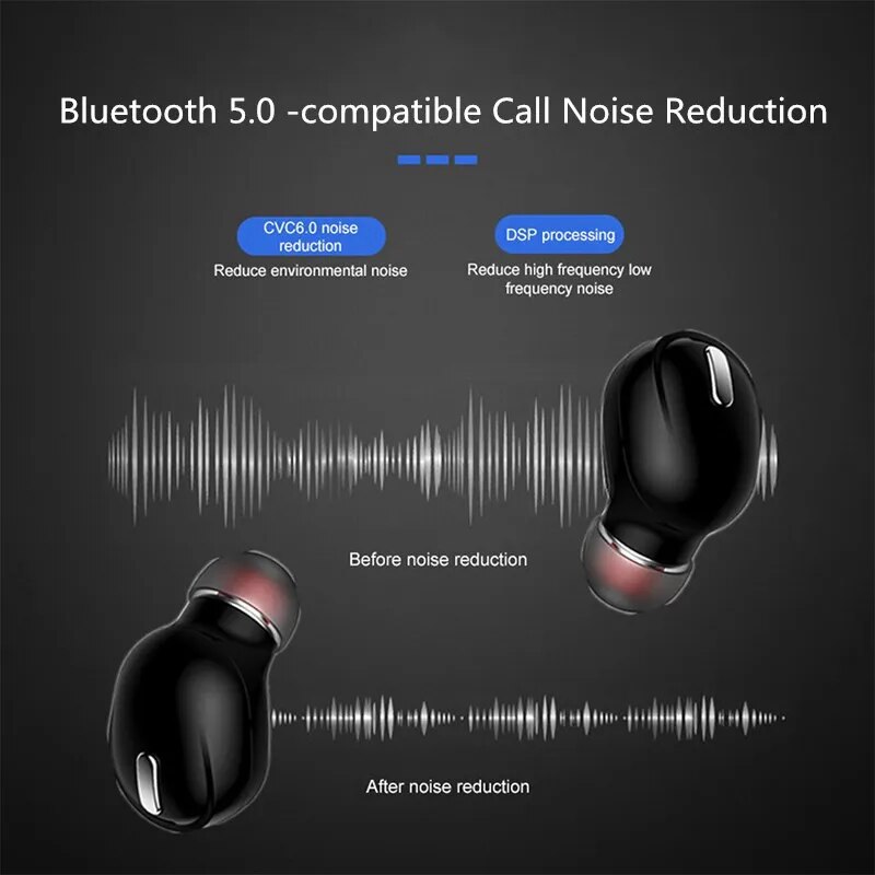 X9 Wireless Headphones Bluetooth 5.0 Earphones With Mic Single in-Ear Sports Waterproof Tws Earbuds Bluetooth Handsfree Headset. 