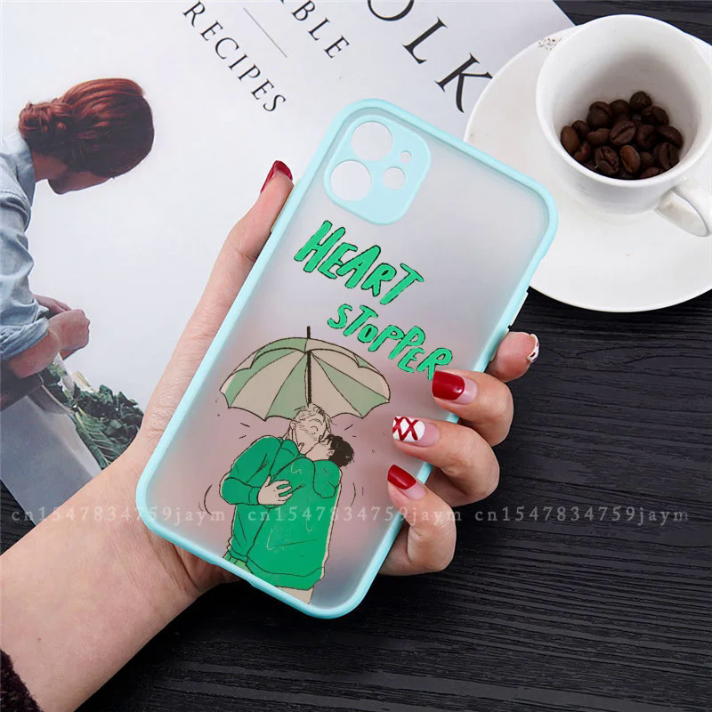 Nick and Charlie Heartstopper Phone Case for IPhone 11 13 12Pro MAX SE2022 XR XS 7 X 8 6Plus Candy Color Shockproof Hard Fundas. 
