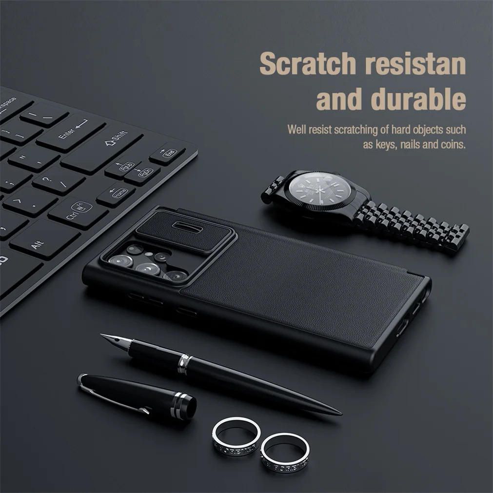 Flip Case For Samsung Galaxy S23 Ultra Nillkin Qin Pro Leather Cloth Card Pocket Slide Camera Book Lid For Samsung S23 S23+ Plus PCardiaCP. 