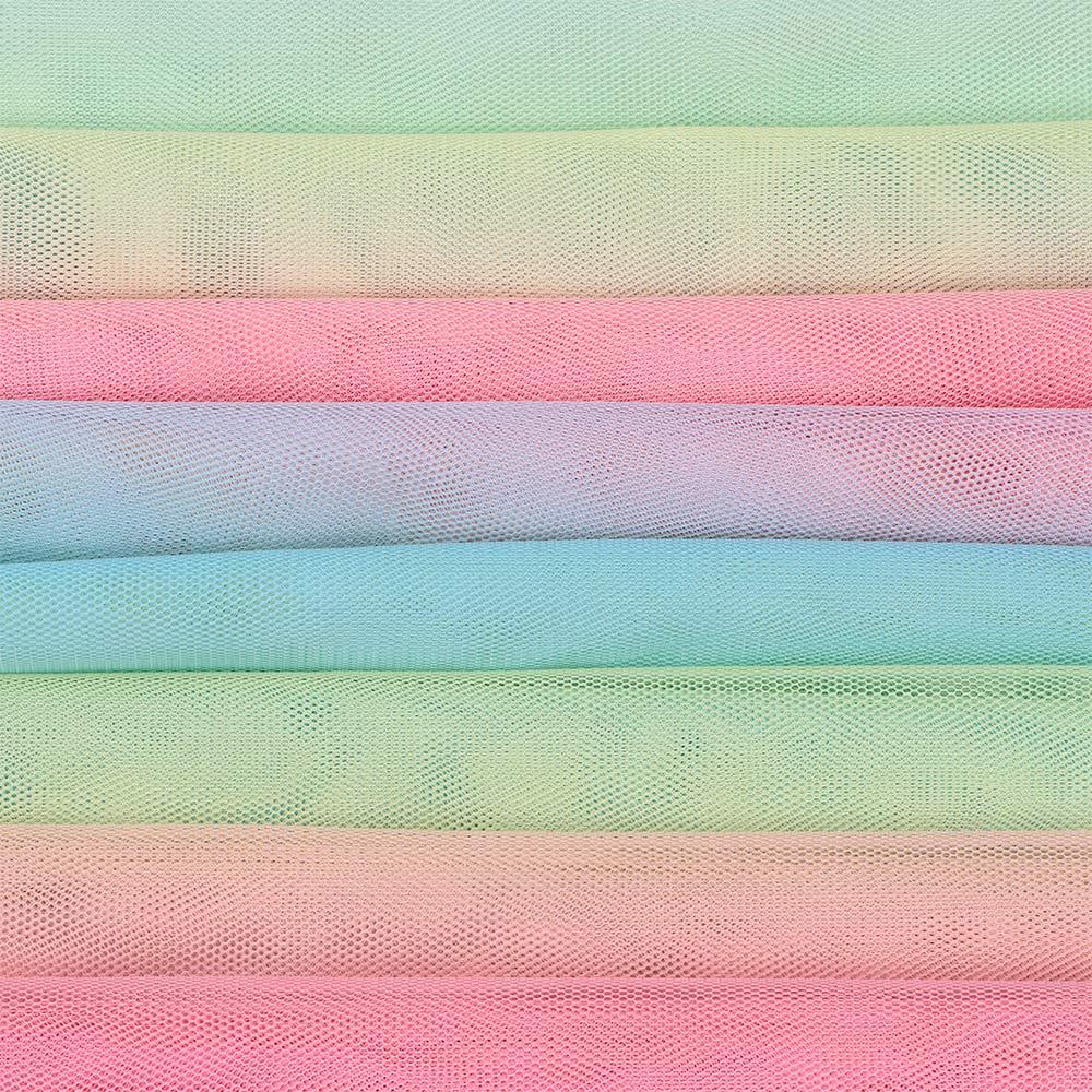 5 Yards 62 Inch Wide Rainbow Mesh Netting Sheer Rainbow Colorful Net Fabric Mesh Netting Ribbon for Skirt Dress Crafts. 
