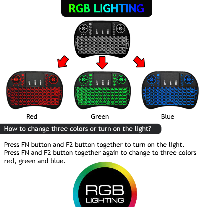 Backlit Mini Keyboard With Touchpad Mouse: Wireless Combo For Gaming And Media Control. 