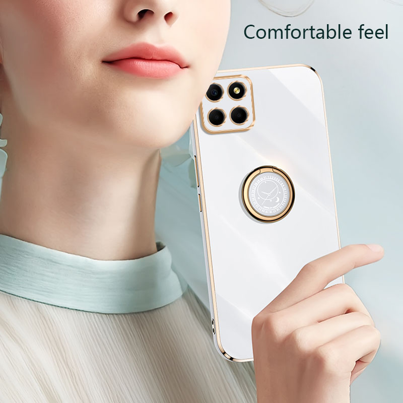 Tokifu For Honor X6 Case Luxury 6D Plating Soft Back Cover Silicone Phone Cases With Stand. 