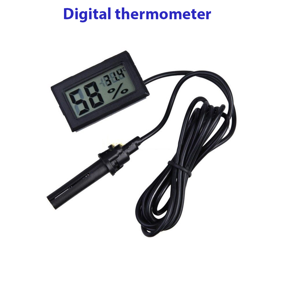 Digital Mini LCD Thermometer C Hygrometer Fridge Freezer Temperature Humidity Meter White Egg Incubator Cable Length. 
