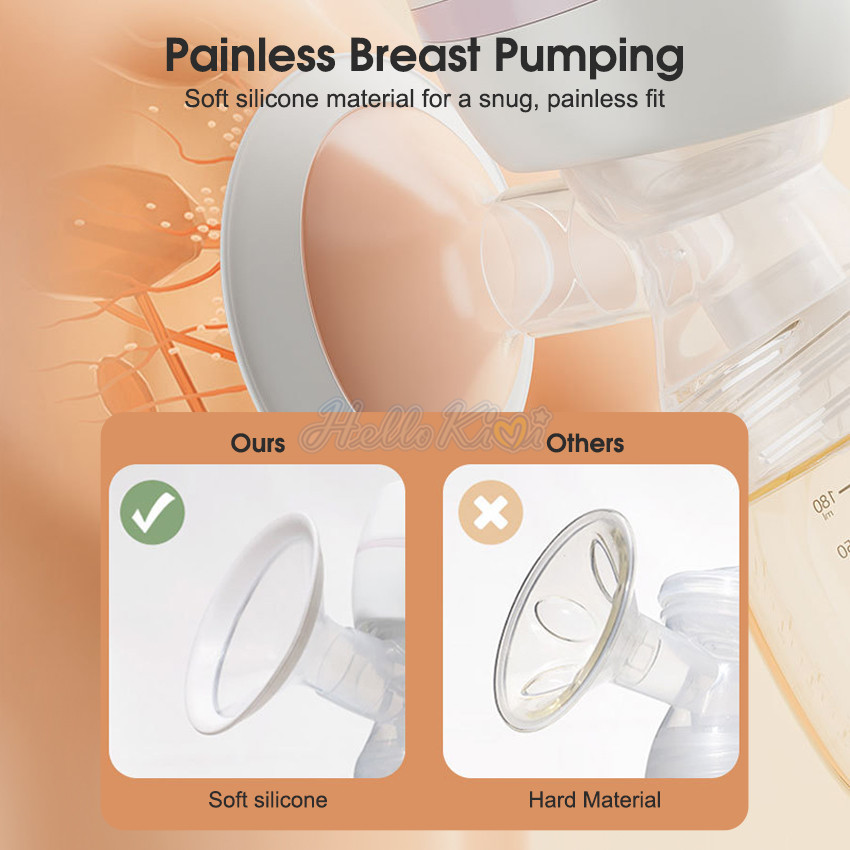 HelloKimi Bre ast Pump Electric Br east Pump Anti-Back Flow Bre ast Pump Low Noise Hands-Free Bre ast Pump Portable Rechargeable Bre ast Pump with 2 Modes and 9 Levels Memory Function Massage Mode LED Display. 