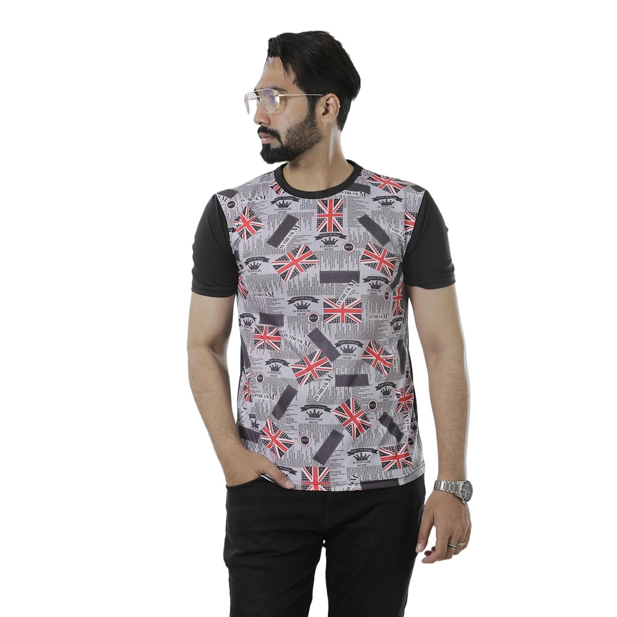 Printed black tshirt for men 2024 eid | All over printed tshirt for men black |