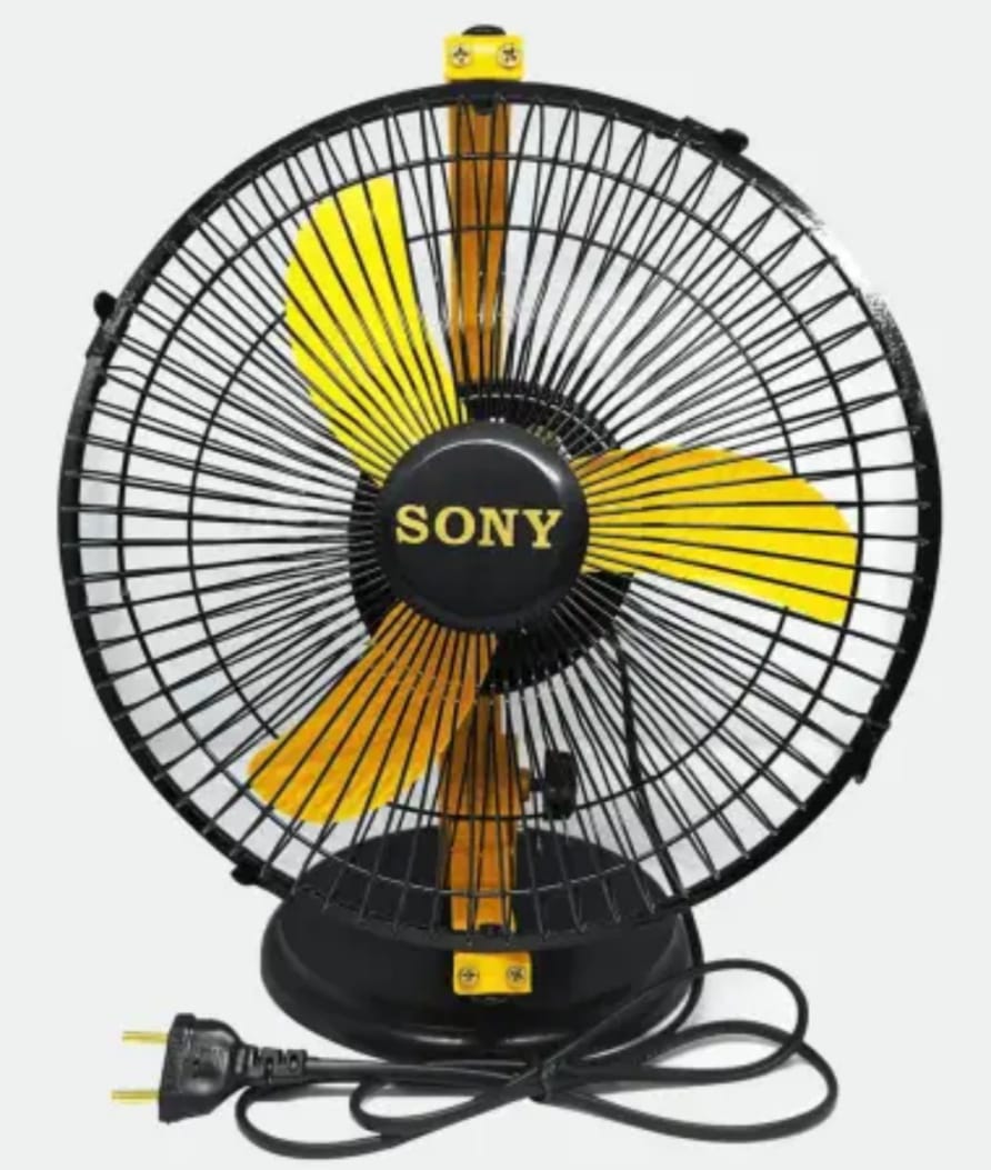 High Speed Table Fan 9 Inc Sony ( 1 Years Warranty) Steel Base 5 wings. 