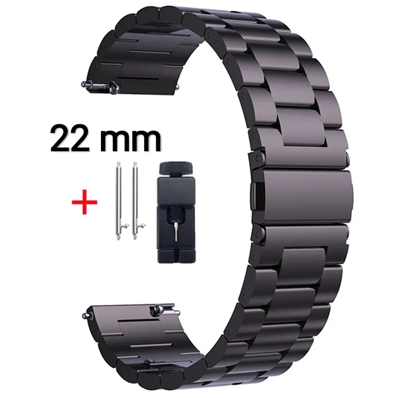 Watch Strap 20mm 22mm metal straps For Samsung Huawei Amazfit Xiaomi