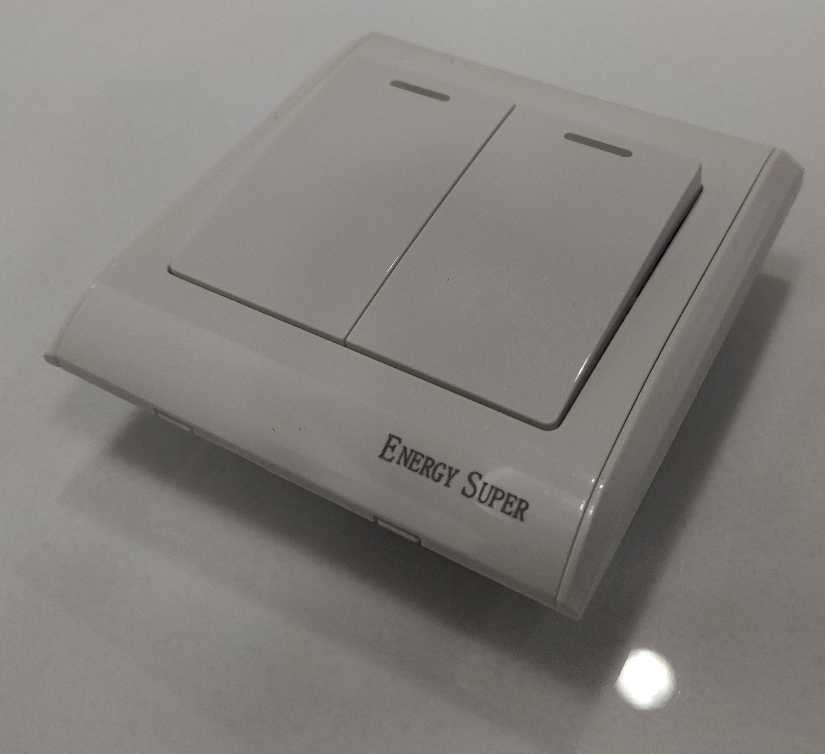 Energy Super VIP 10A Two Gang 2 Way Prime Caliber Off White Electrical Wall Switch. 