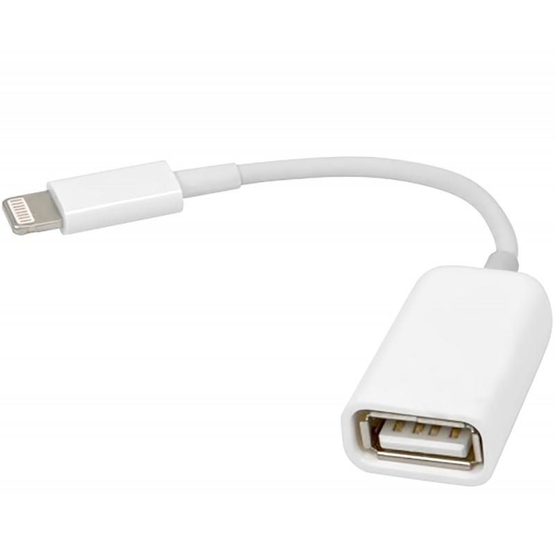 Keyboard Adapter For iPhone OTG iOS 10.3 USB OTG Apple Mobile Phone and iPad OTG Adapter Cable White. 