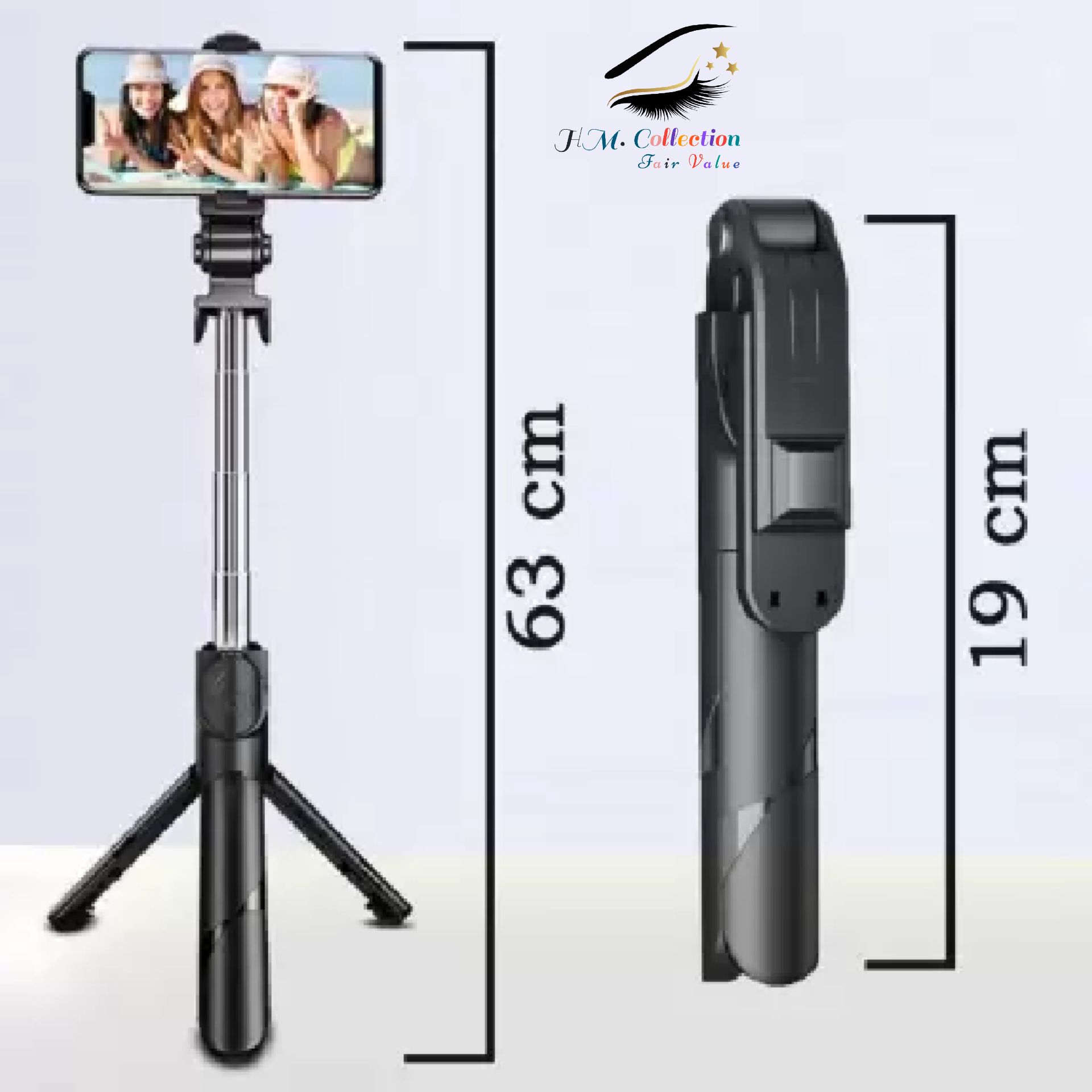 ATSolutions XT-02 STAND LIVE BROADCAST SELFIE STICK Tripod, Monopod  (Black, Supports Up to 500 gm). 