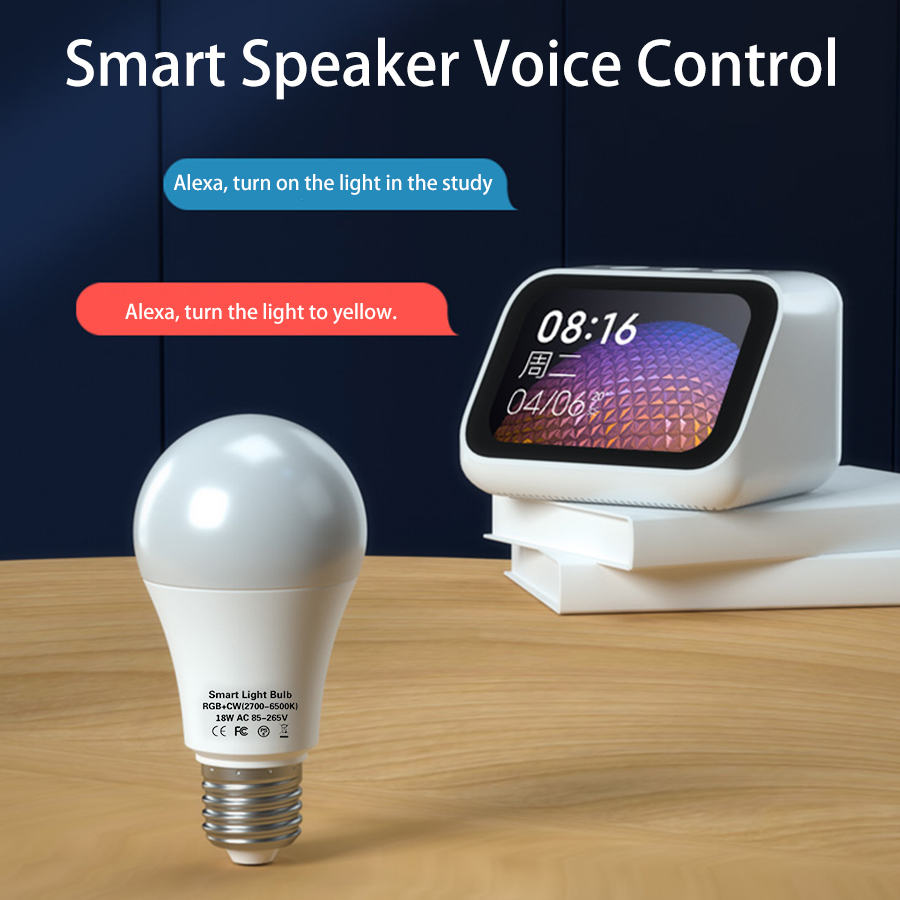 Tuya WiFi Smart LED Bulb Light E27 12W 15W 18W RGB CW Dimmable Led Lamp App Control Works With Alexa Google Home Assistant. 