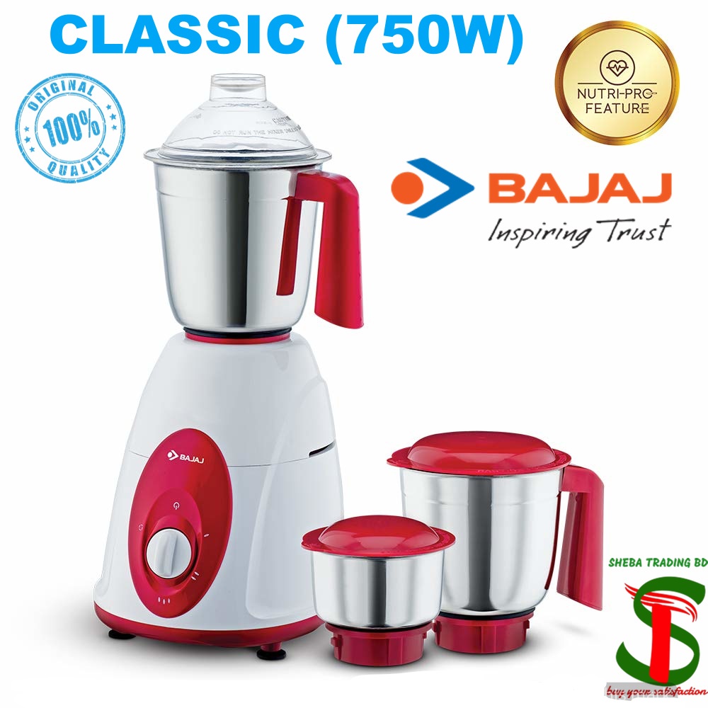 Bajaj Classic 750 Watts Mixer Grinder / Blender / Juicer