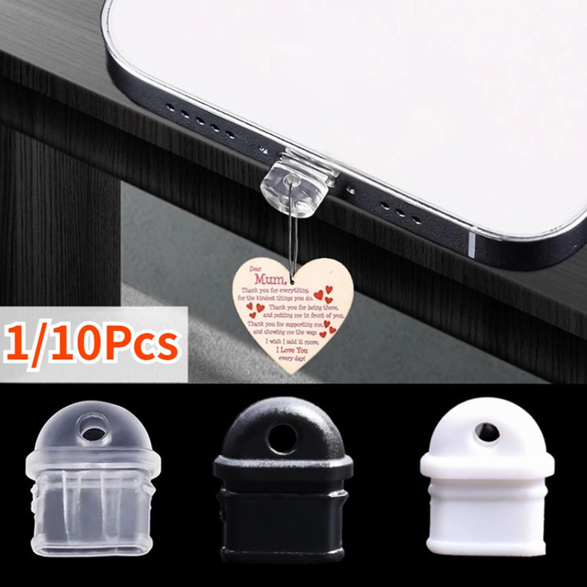 DIY Cell Phone Charm Accessories Power Port Protection Plug with Hole PVC Phone Charging Port Protection Accessories Type-C Interface Dust Plug