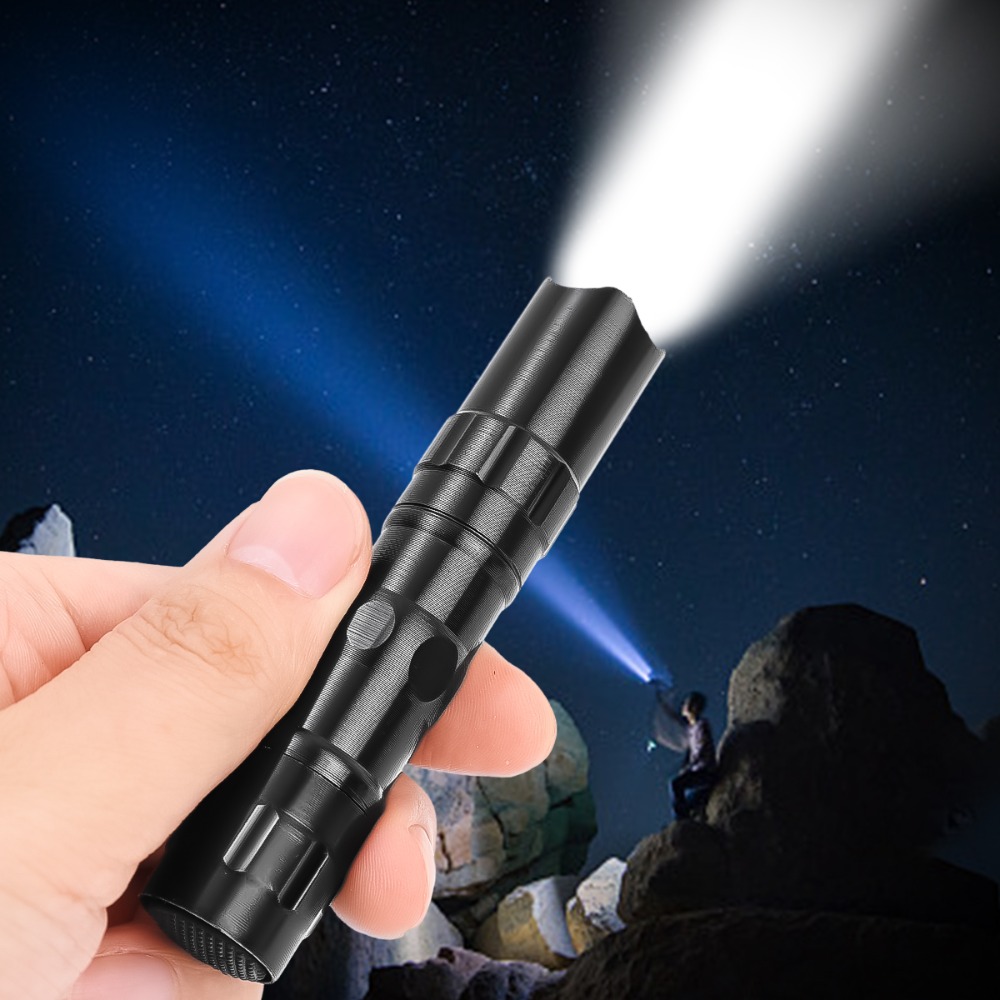 Portable LED Flashlight USB Rechargeable Small Pocket Light Fixed Focus Camping Searching Lantern. 