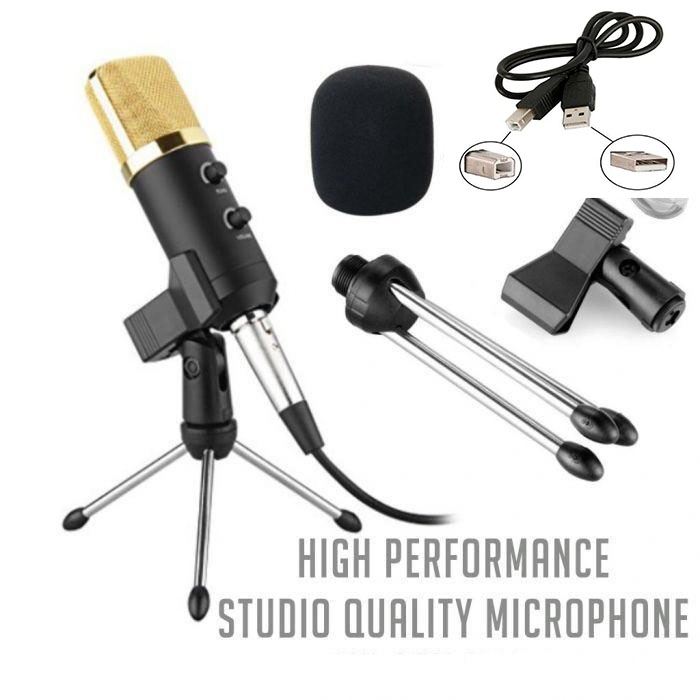 BM - 100 FX USB Powered Condenser Studio Recordng Microphone With Noise Cancel And Echo Effect