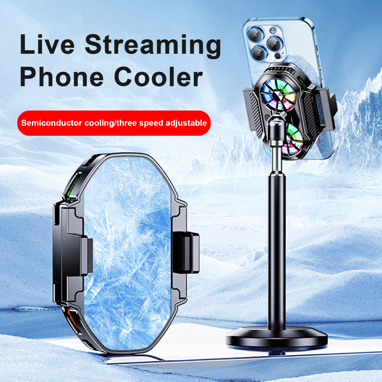 Ethereon Mobile Phone Radiator Rgb Mobile Phone Cooling Fan with Digital Display Universal Cellphone Cooler for Heat Sink. 