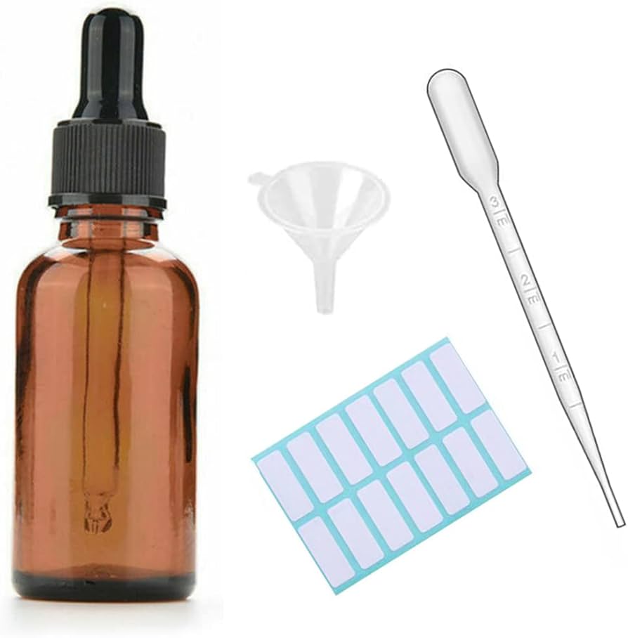 30ml serum glass dropper bottle with transparent cap 1 pcs. 