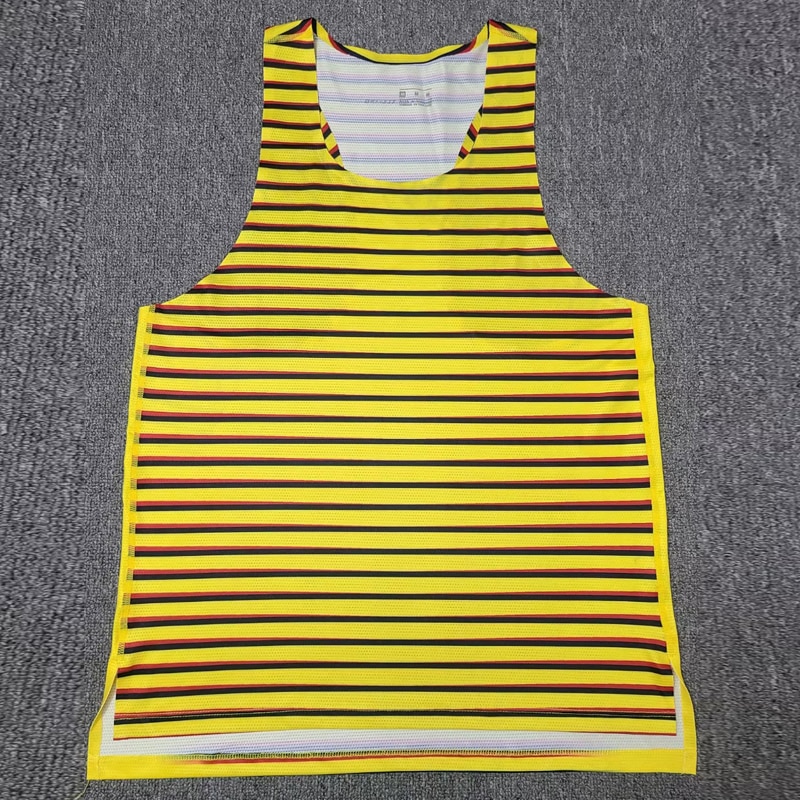 UGANDA Stripes Man Fast Running Net Breathable Vest  Speed Professional Athlete Track Field Singlet Customizable Logo