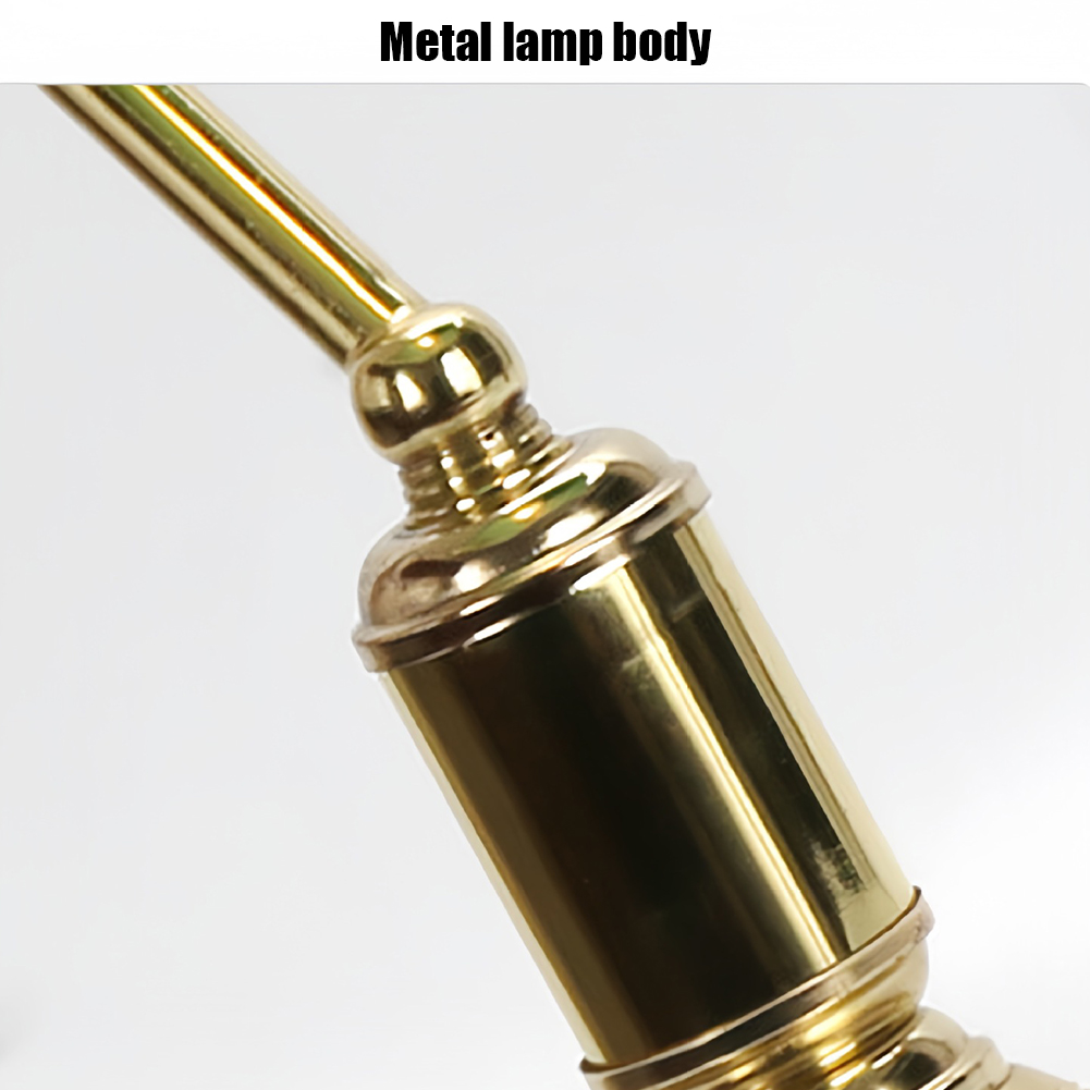 GC Vintage Desk Lamp Green Glass Antique Table Lights With Brass Base Wireless Rechargeable Pull Chain Traditional Library Lamp. 