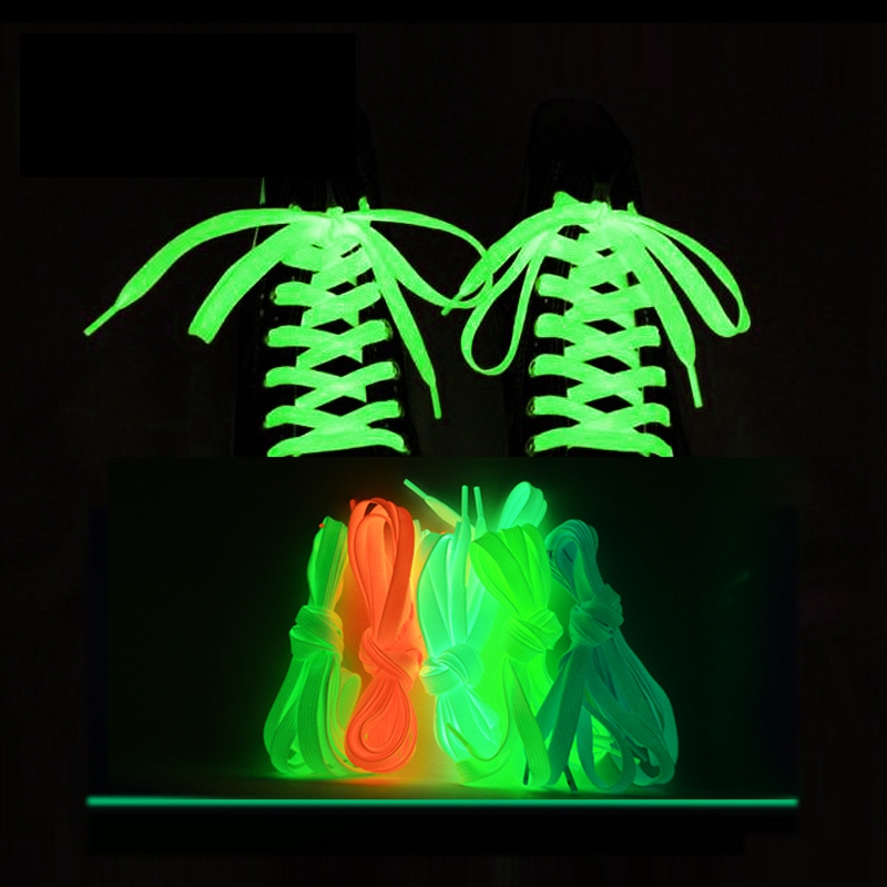 Funny Luminous Shoelaces Flat Sneakers Canvas Shoe Laces Glow In The Dark Night Color Fluorescent Shoelace 80/100/120/140cm