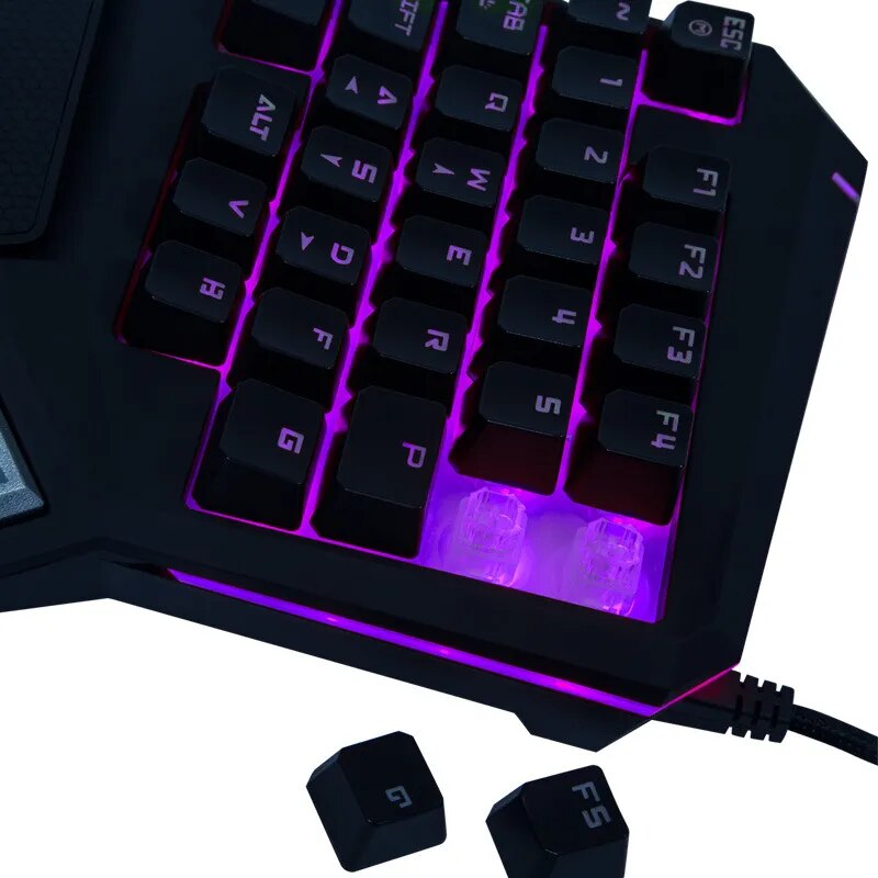 Left Hand Programmable Keys T9 Pro wired keypad Single Handed Game keyboard one hand Ergonomic Gaming Keypad For PUBG PC Laptop. 