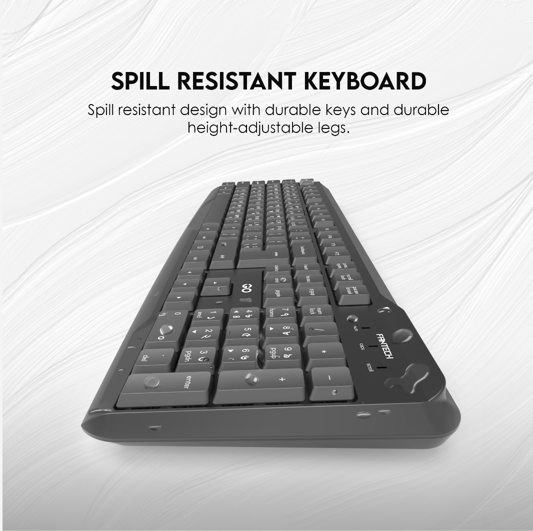 FANTECH GO K211 Smooth Typing Keyboard 104 Keys Spill Resistant Keyboard English And Bangla USB Wired Easy To Read Keys Computer Keyboard Ergonomics Keyboard For Office PC. 