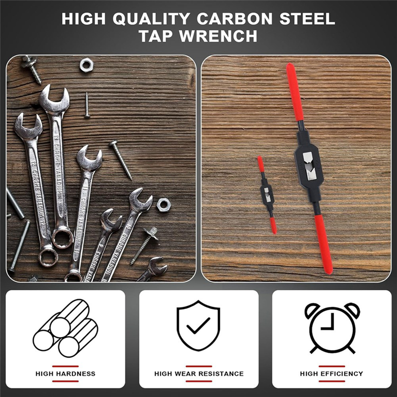 Adjustable Tap Wrench Handle Tap Handle Tool Ratcheting Tap Handle for Tap Reamer Tapping Tool(1/4In-3/4In,1/16In-1/4In) Reusable. 
