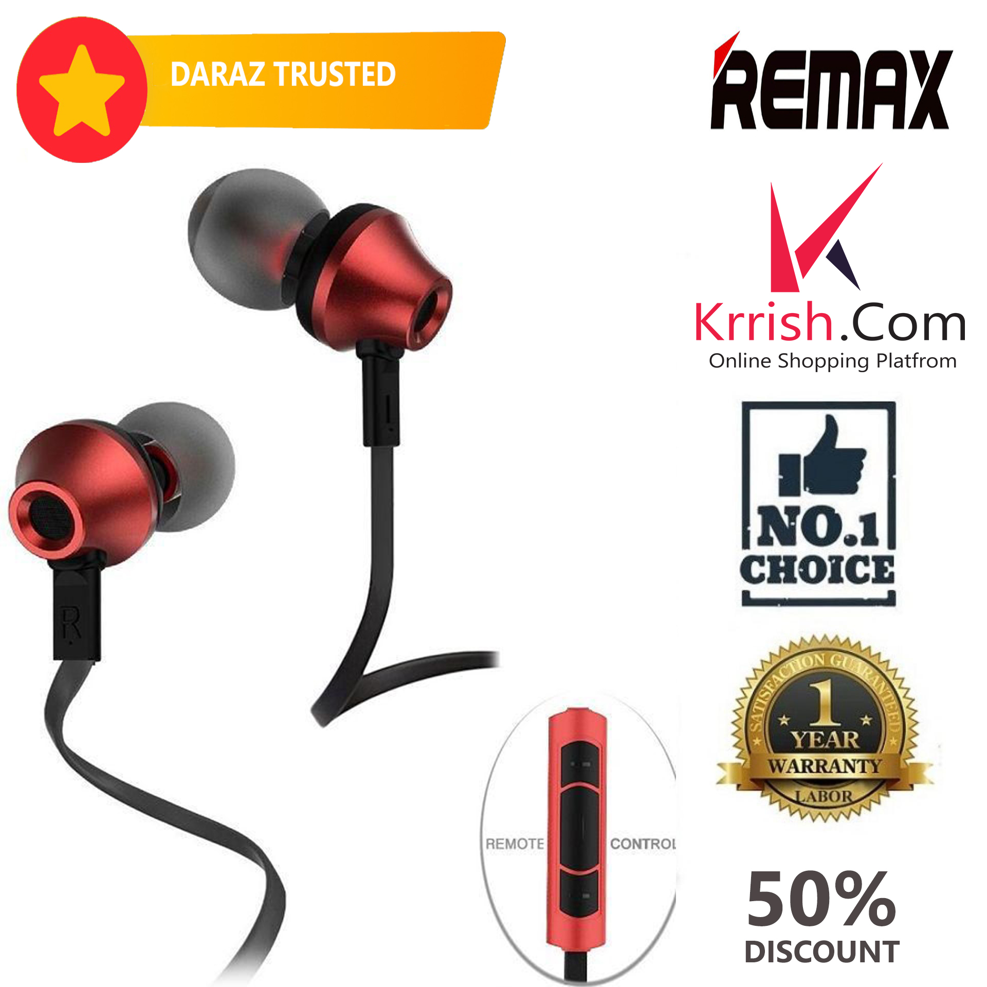 Remax RM 610D Smart Music in-Earphone/Headphone with microphone Best ...