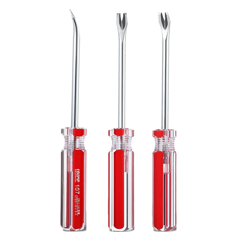 3Pcs Nail Pullers Tack Lifter 3mm V/U Tip Nail Staple Rivet Tack Puller Upholstery Staple Remover Screwdriver Tool. 