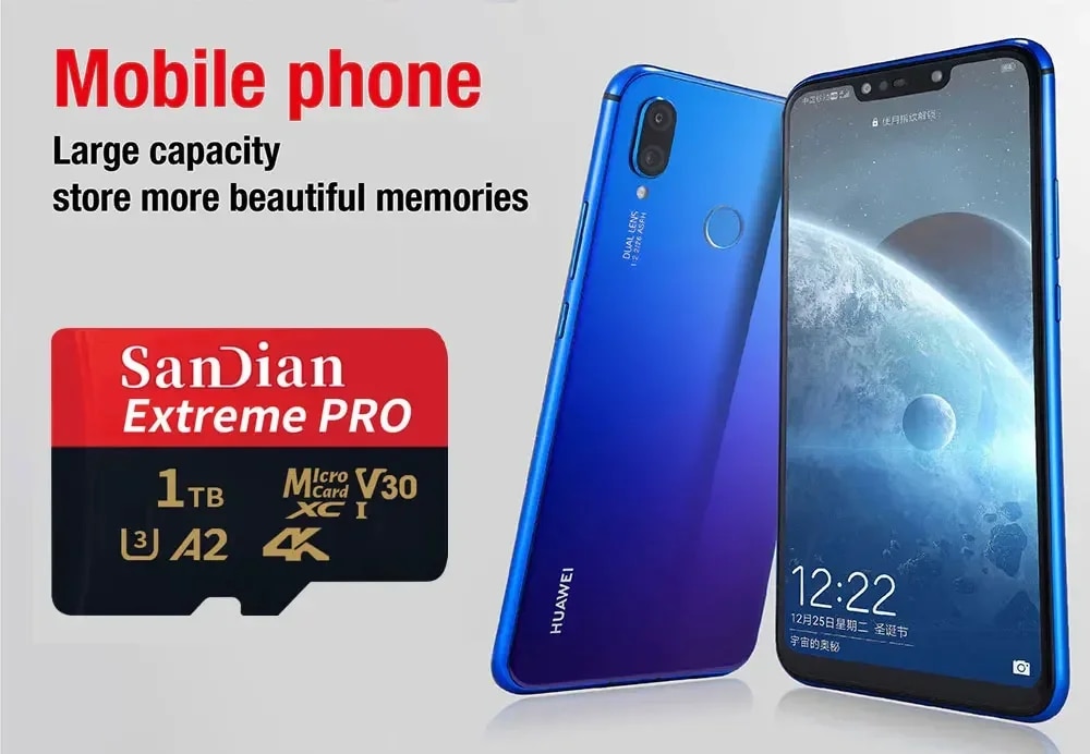 【Ready Stock+FREE Shipping+COD】100% Original 1TB 30MB/s A2 Memory Cards camera SD card 128GB 256GB Micro card Class 10 512GB flashcard Micro TF/SD Card. 