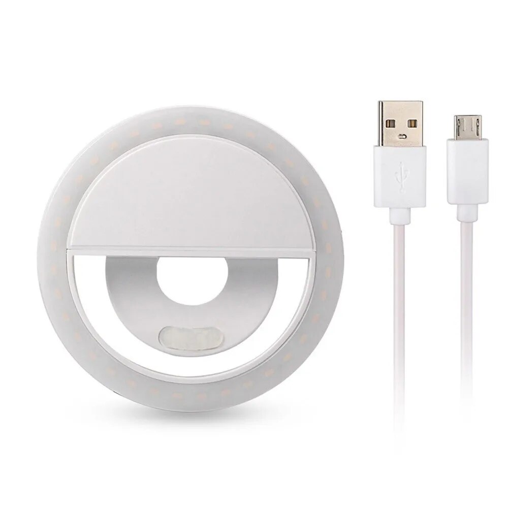 【YIYANGMAOYI111】Universal Selfie LED Ring Flash Light Portable Mobile Phone 36 LEDS Selfie Lamp Luminous Ring Clip For iPhone 7 Plus xr max