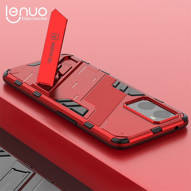 Lenuo Punk-Casing For Oppo K10 4G / A36 / A76 4G / A96 4G / Realme 9i Back Cover Eight-Color Anti-Fall And Anti-Slip Phone Bracket Lens Protection Cover Lovers Case. 