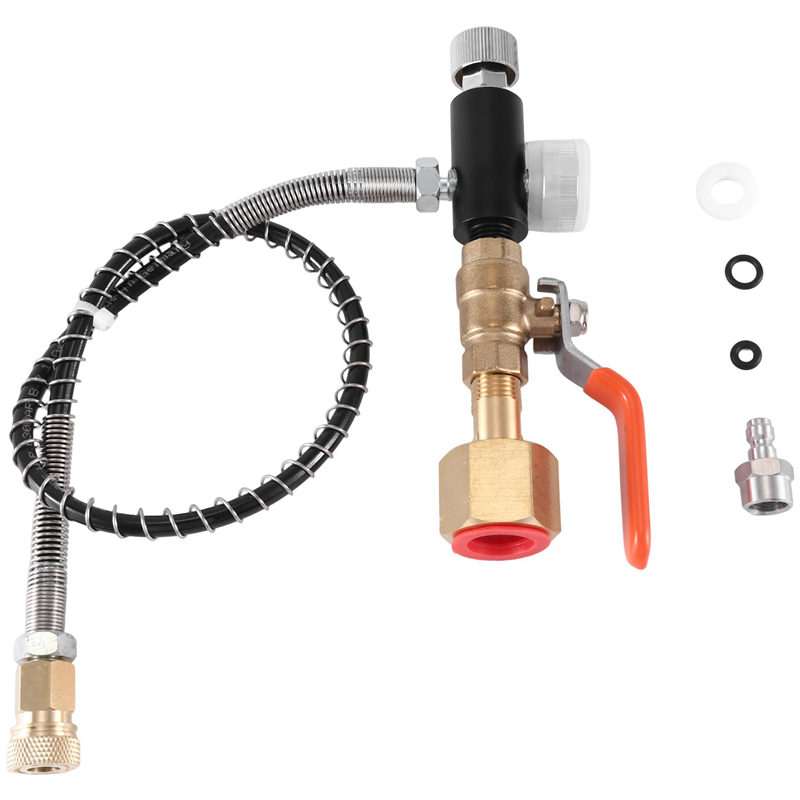 Charging Valve Connector, Carbon Dioxide Inflation Connector M11X1 Thread Quick Connect Adapter W21.8-14