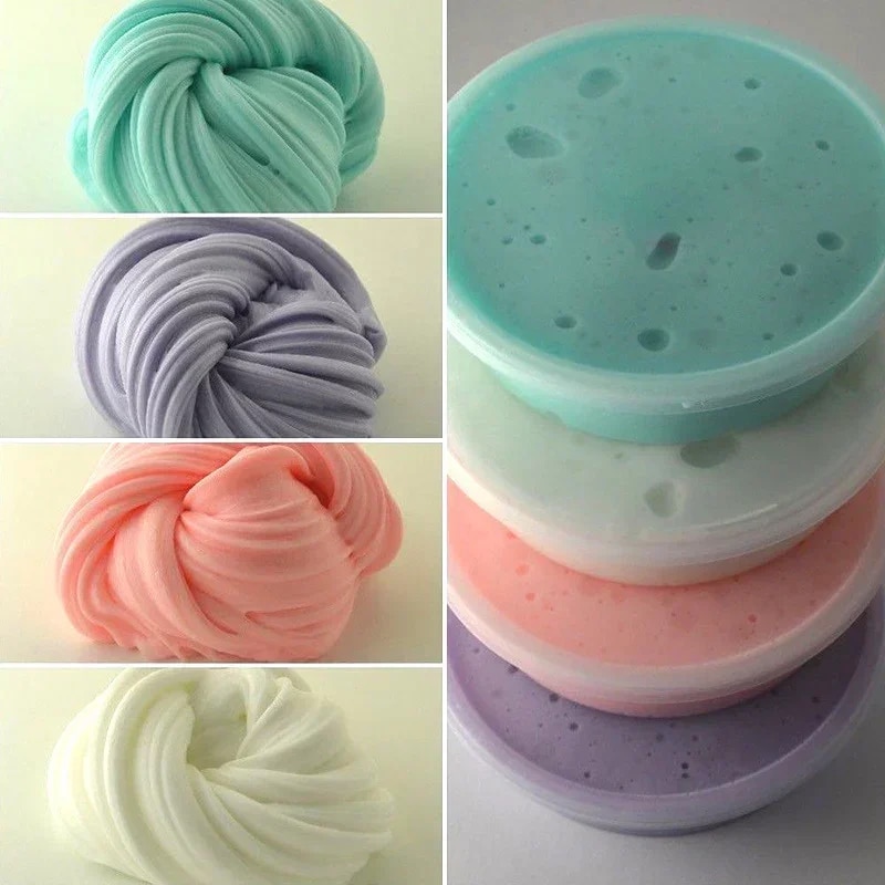 60ml Cloud Slime Fluffy Polymer No Stress Charms for Slimes Putty Slime Kit Plasticine Light Clay Kids Additives Toys