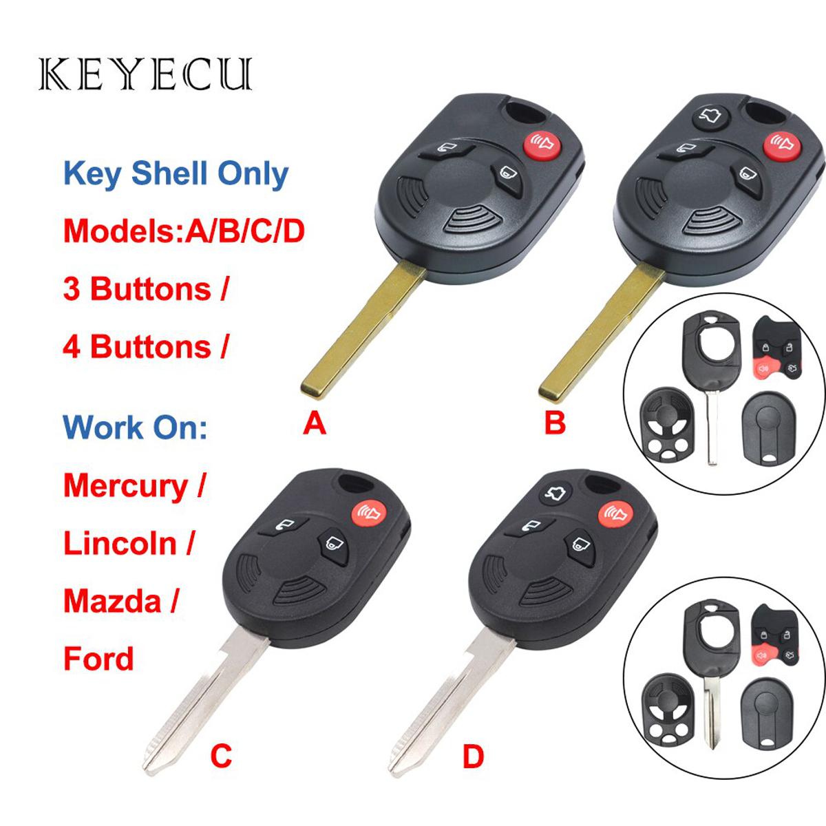 【Alizeker Mall】Keyecu Remote Car Key  3 / 4 Buttons for Ford Edge Escape for Lincoln MKS Mazda Tribute for Mercury