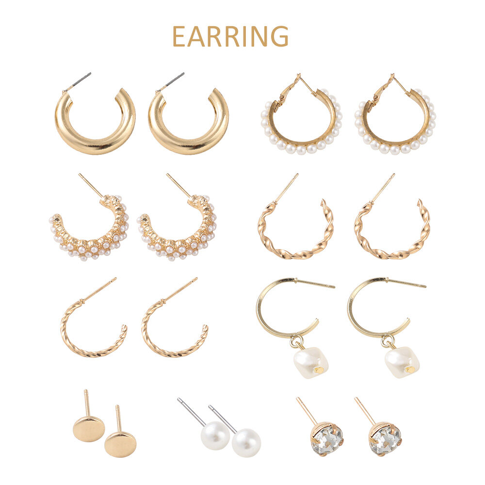 Pairs/Set Korean Style Pearl Butterfly Earring Set Elegant Stud