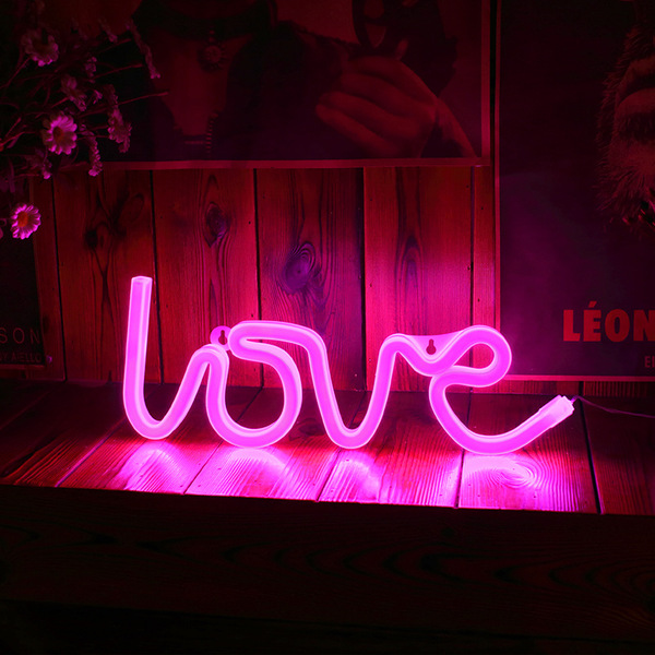 Love written Beautiful Designed so Attractive Neon LED Light for Gifts, Night Light,Kids Bedroom, Living Room, Wall Decor, Newly Married Home Decoration Purpose with USB Plug in or Battery system Light. 