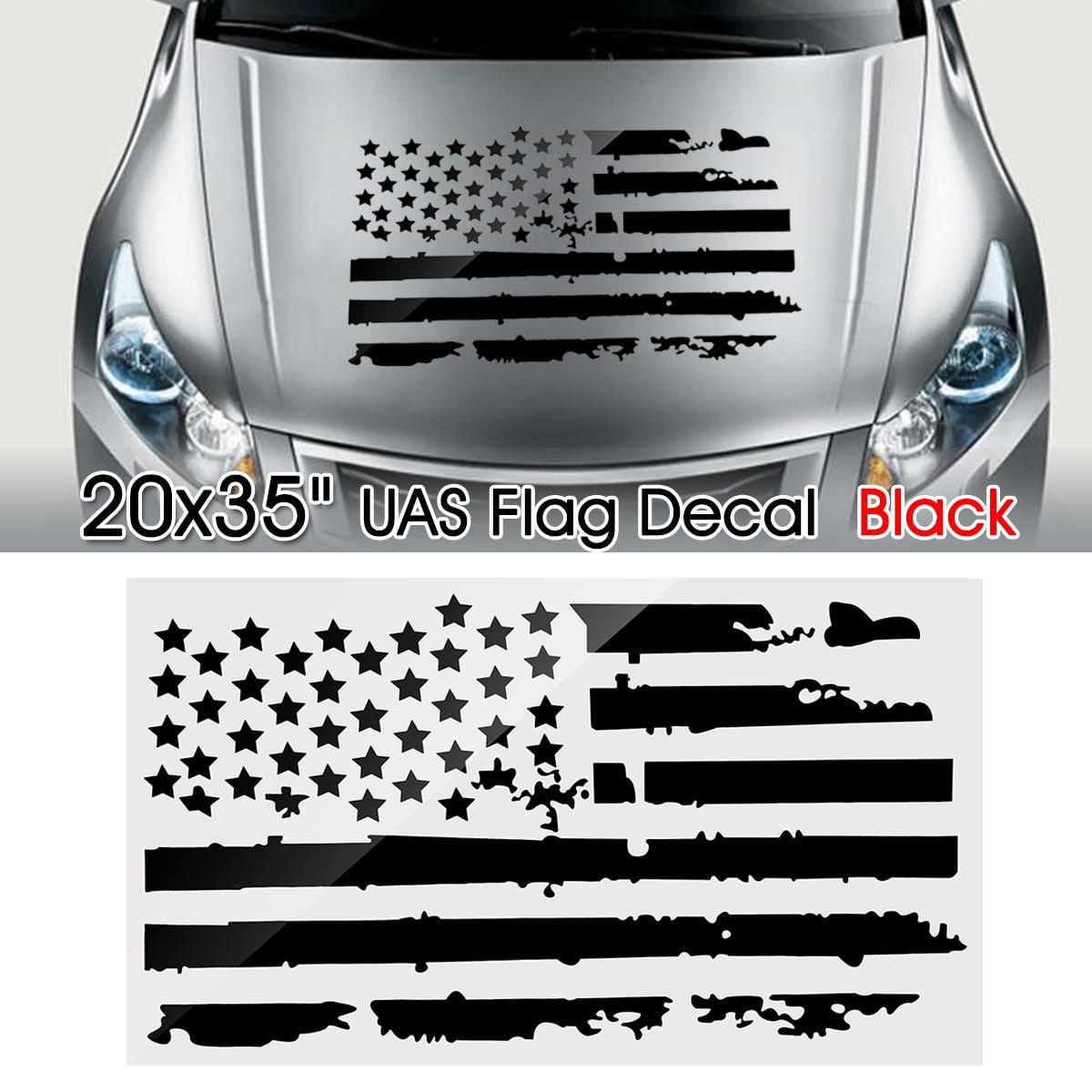 Fits any hood Distressed USA flag Jeep wrangler Hood decal vinyl sticker