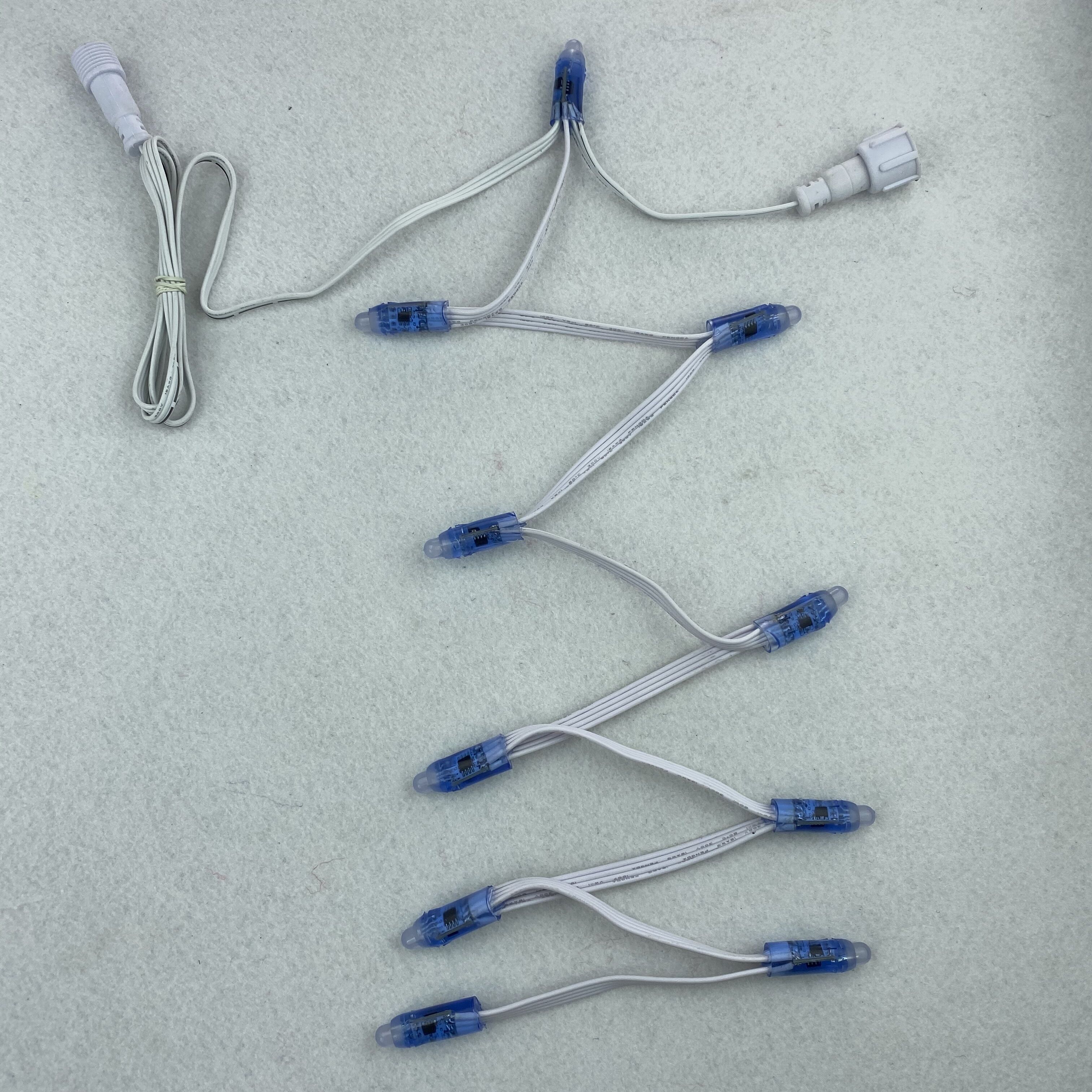 Peace Stake/10 pixels/set 12V WS2811 REGULATED pixels 18AWG Weisure time HITE wire,4’’(10cm) spacing,1-meter cable on XCONNECT pigtails