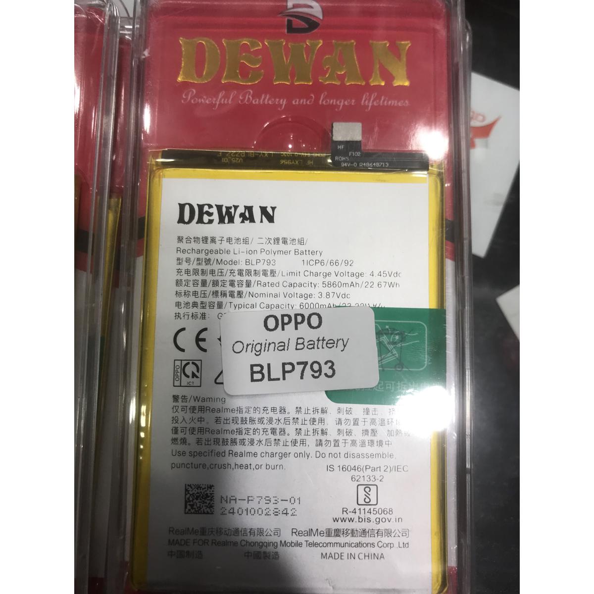 BLP 793 ((DEWAN) For or Oppo Realme C11 C12 C15 C25 C25s Narzo 20 30A