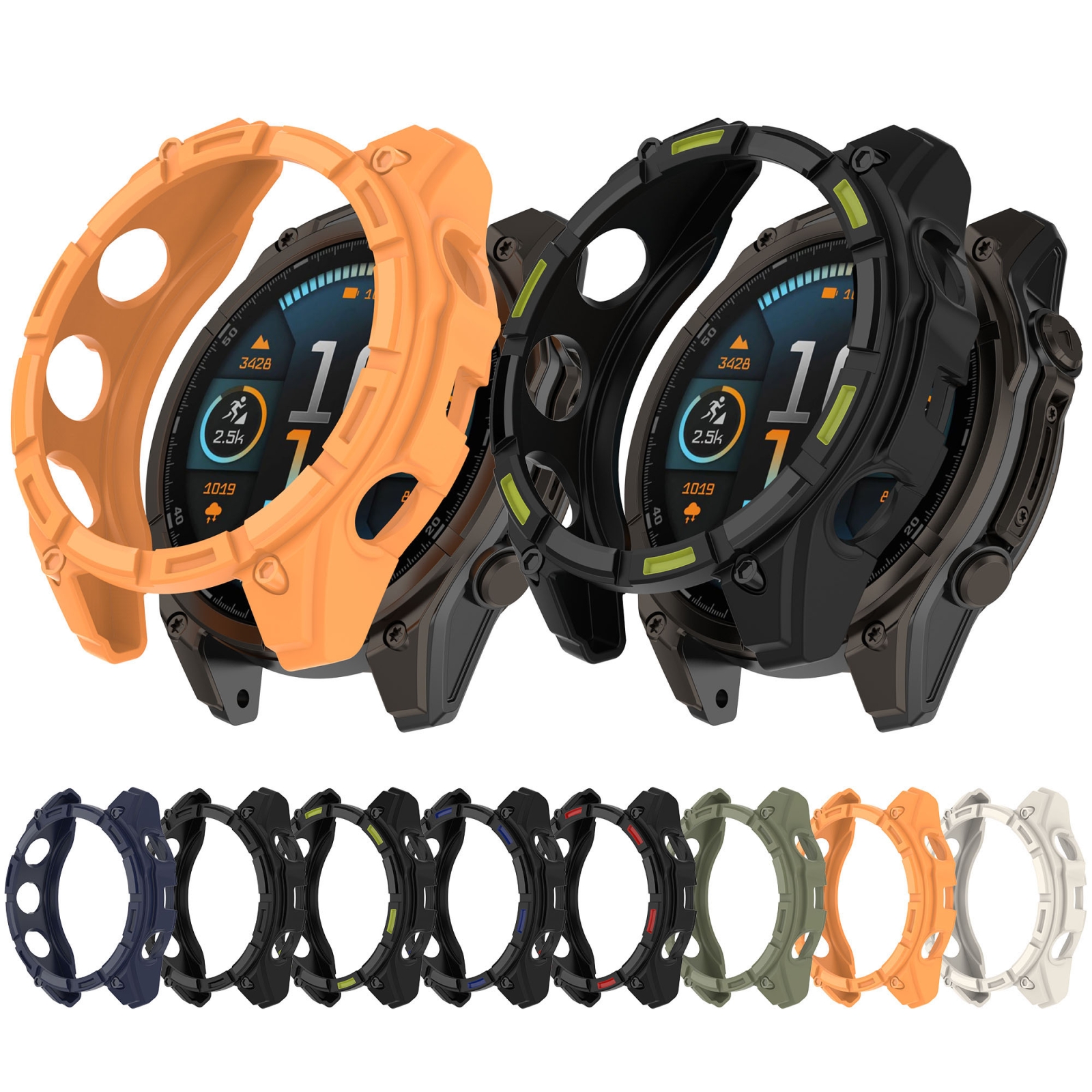 Armor Hollow TPU Half Coverage Watch Protective Case For Garmin Fenix 8 AMOLED 47mm. 