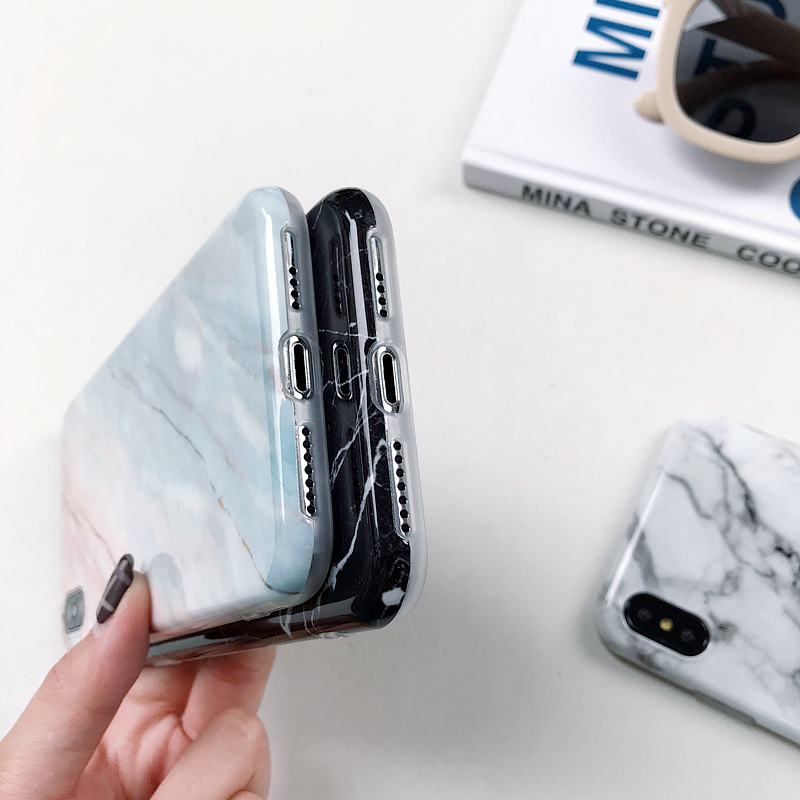 Marble case on For Coque iPhone 12 13 14 Pro Max 11 7 8 Plus X XR XS Max Silicone Soft TPU Back Cover For iPhone X Phone case. 