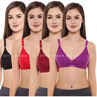 4 pieces Non padded High Quality soft Stretchable bra, Stylish bra ,  Comfortable bra for girls & Women - Bra - Bra