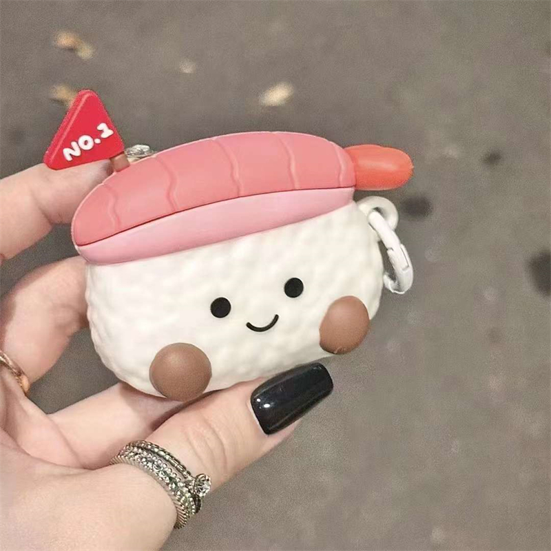 Cartoon cute 3D sushi puppy personalized case for airpods 1 2 airpod 3 Pro AirPods Pro2 girly soft cover. 