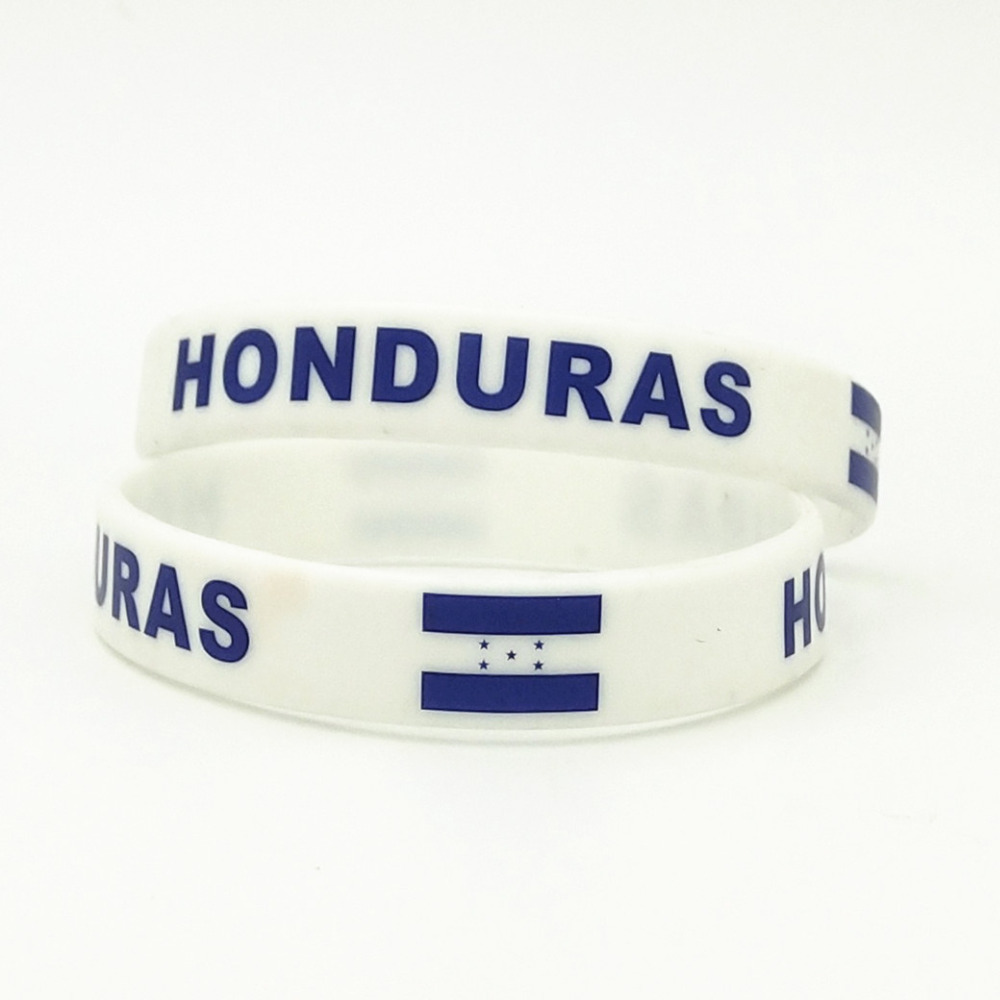 1PC Honduras Country Flag Silicone Wristband White Football Sports Souvenir Silicone Rubber Bracelets Bangles Gifts SH247. 