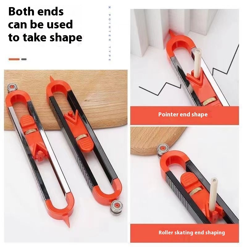 Scribe take shape artifact new contour gauge tile carpentry tool book tile irregular multi-function radian ruler. 
